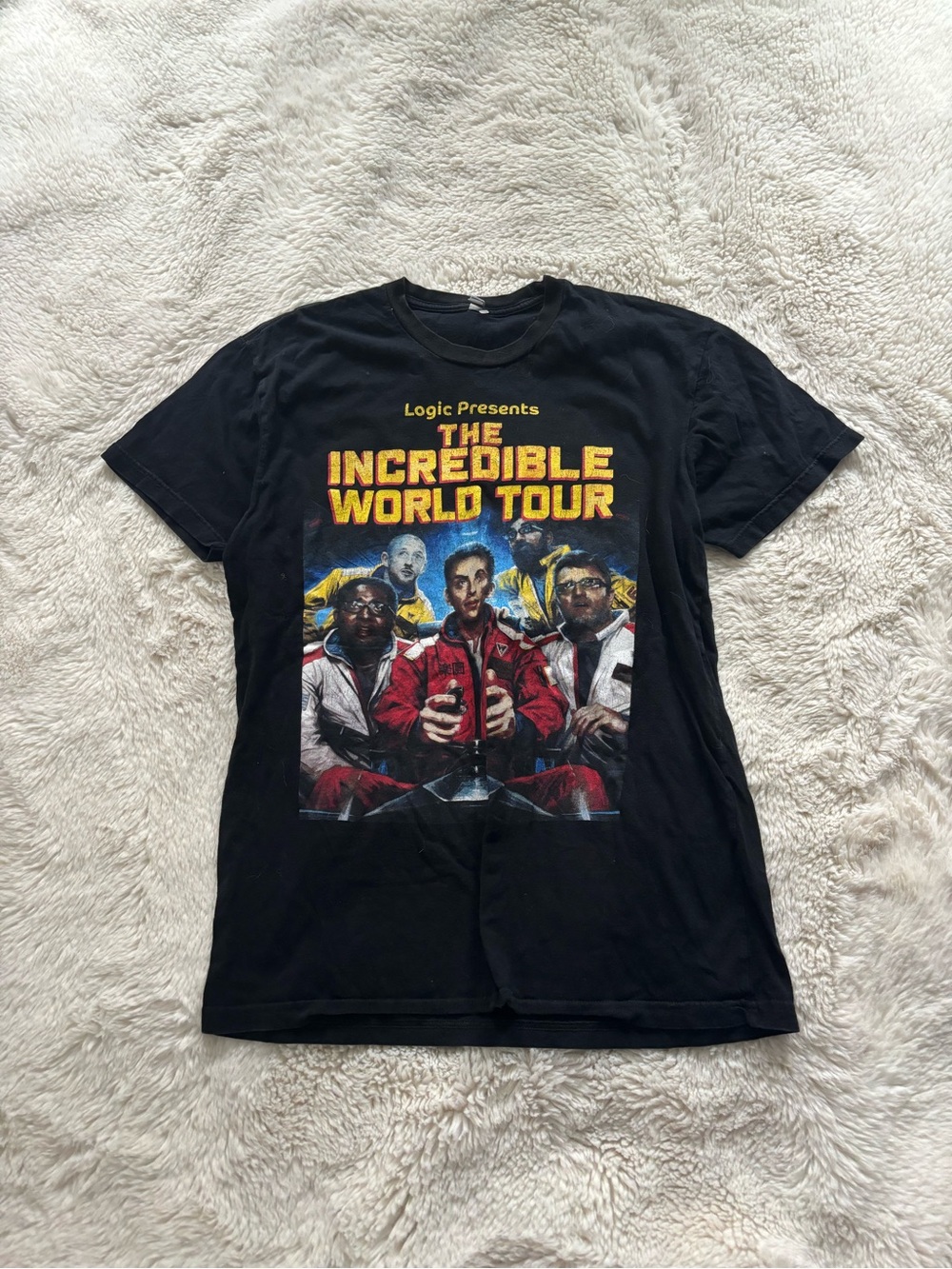 Logic The Incredible World Tour Black Graphic Print T-Shirt